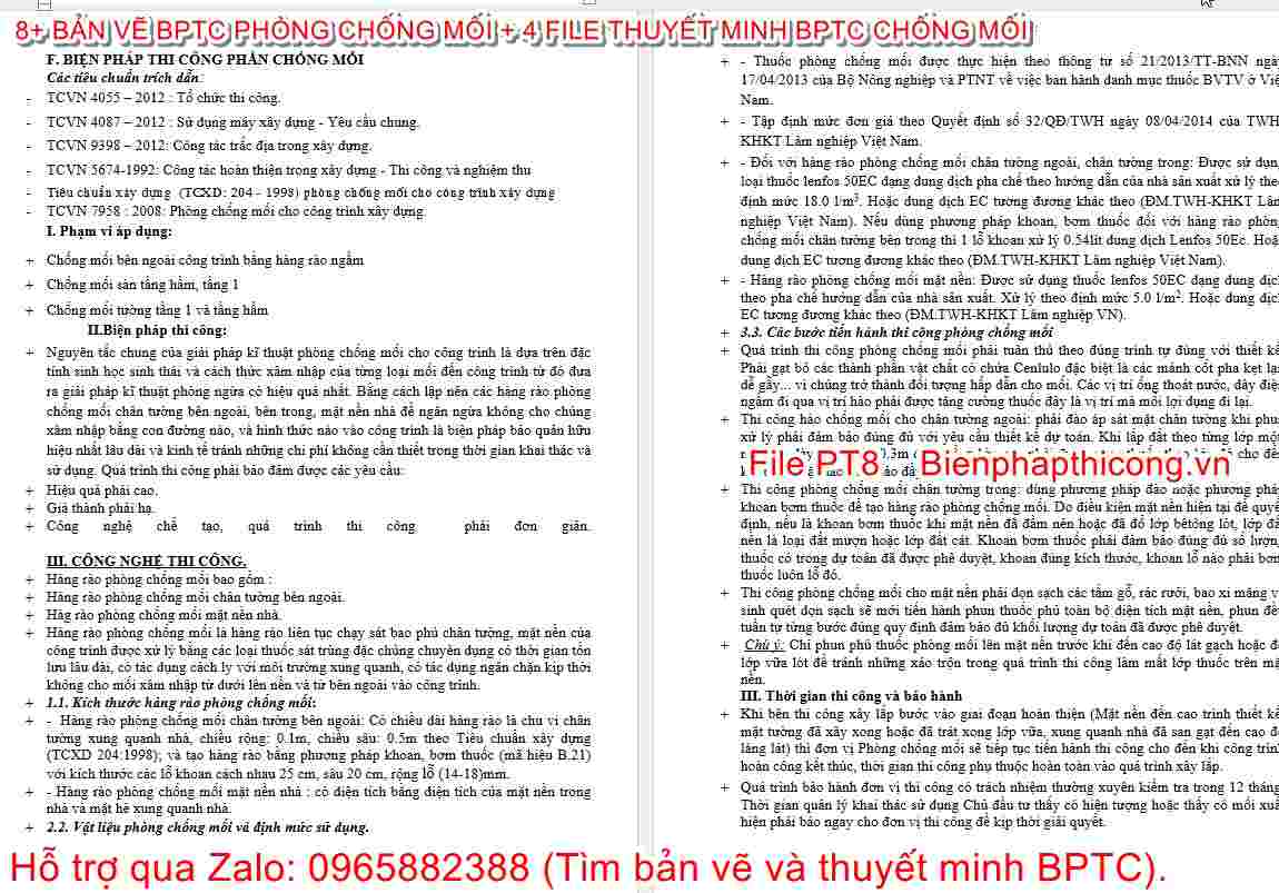 Thuyết minh biện pháp phần chống mối word.