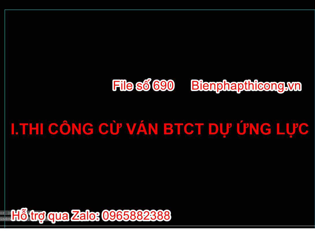 Bản vẽ biện pháp thi công cừ ván btct dự ứng lực cad.
