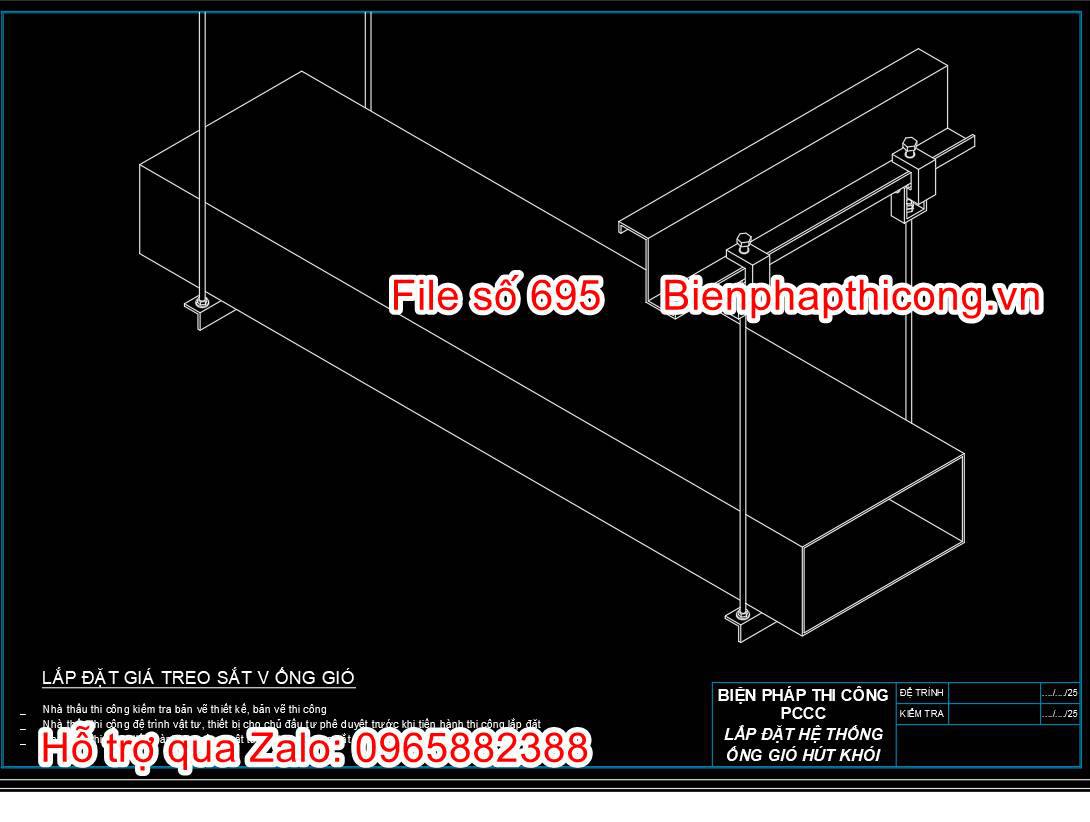 Bản vẽ bptc ống hút khói.