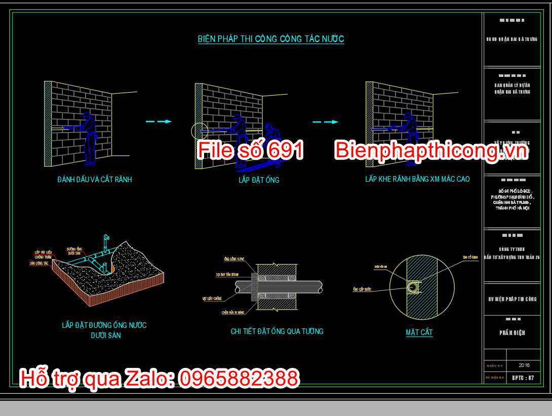Biện pháp thi công công tác nước.