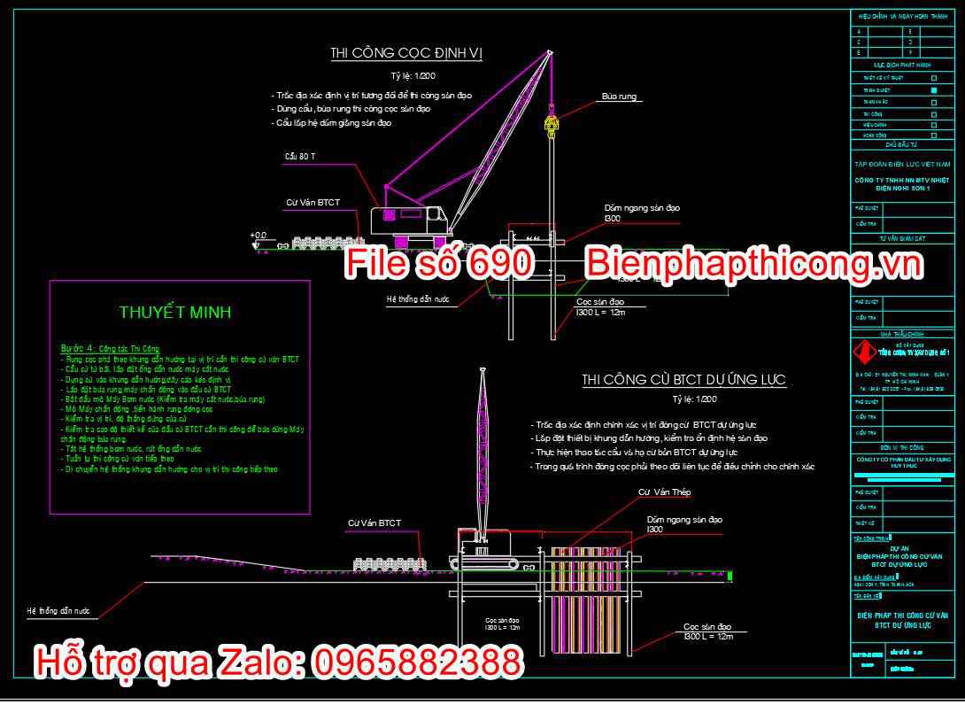 Bản vẽ bptc cọc cừ btct