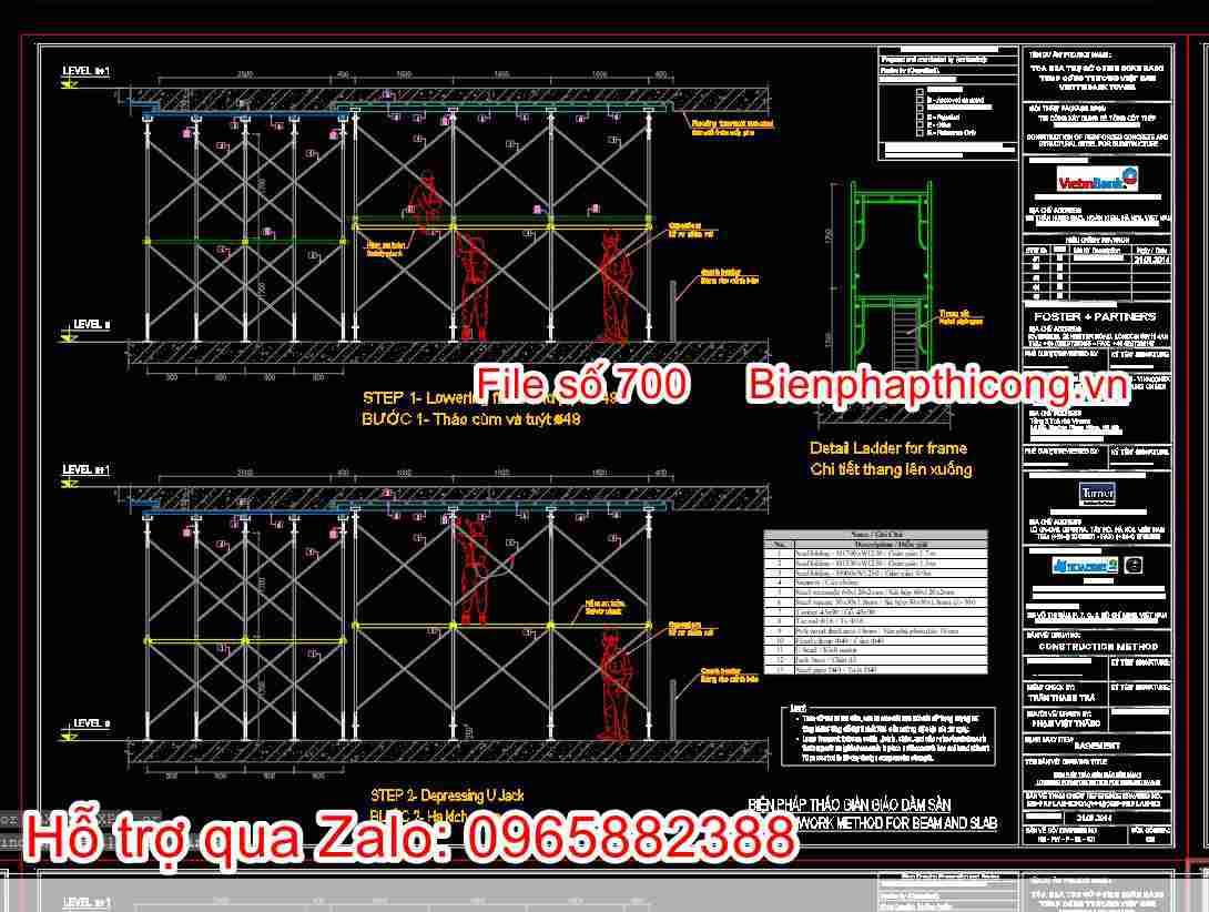 Bản vẽ bptc tháo giàn tháo tháo cùm tuýt