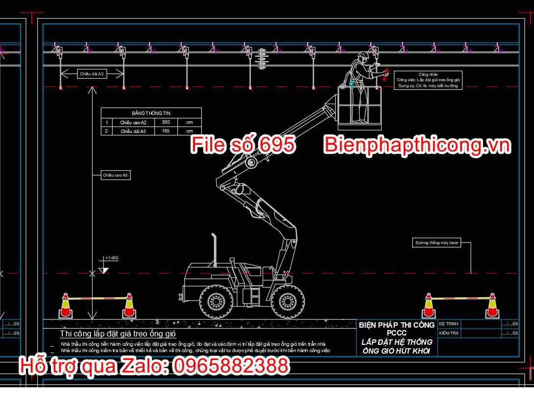 Thi công lắp đặt giá treo ống gió.