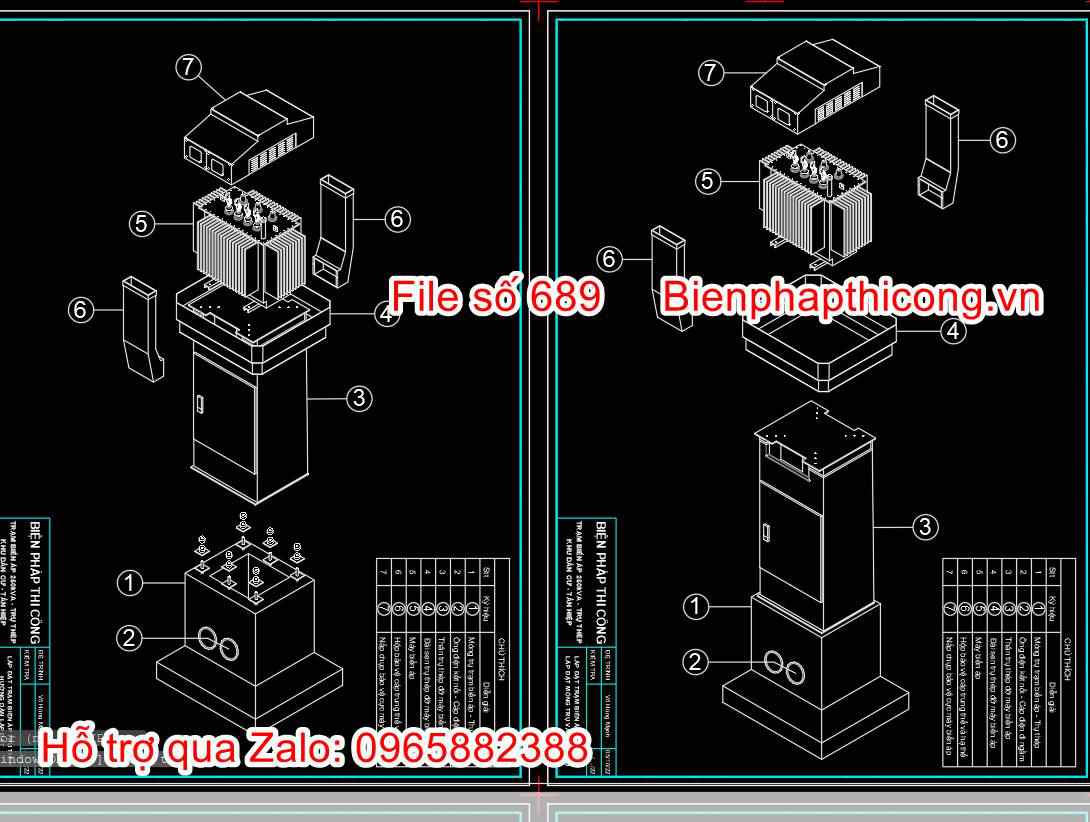 Bản vẽ bptc trạm biến áp.