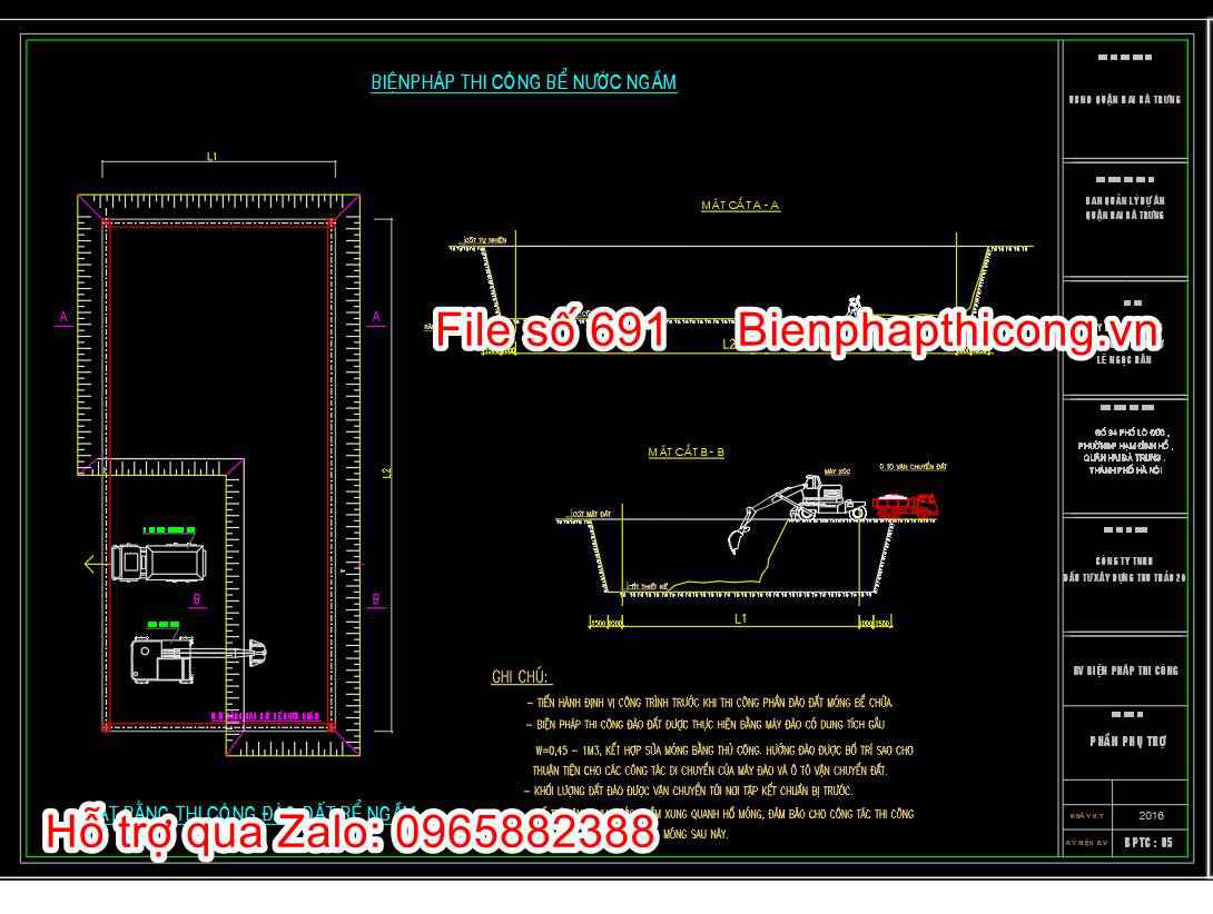 Tải bản vẽ biện pháp thi công bể nước ngầm.