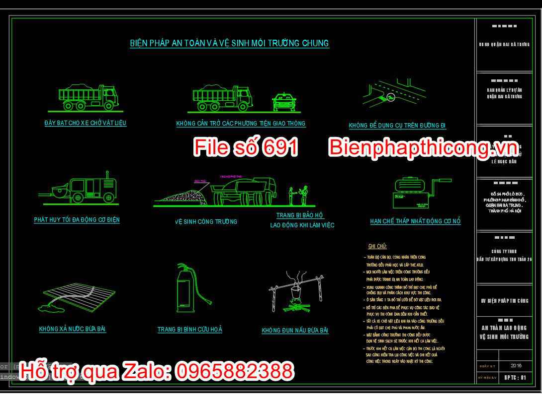 Biện pháp an toàn và vệ sinh môi trường.