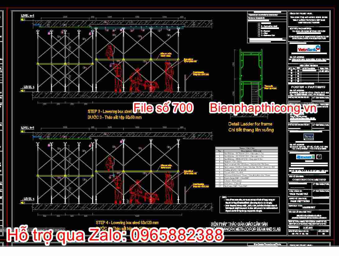 Bản vẽ bptc tháo coppha dầm sàn.