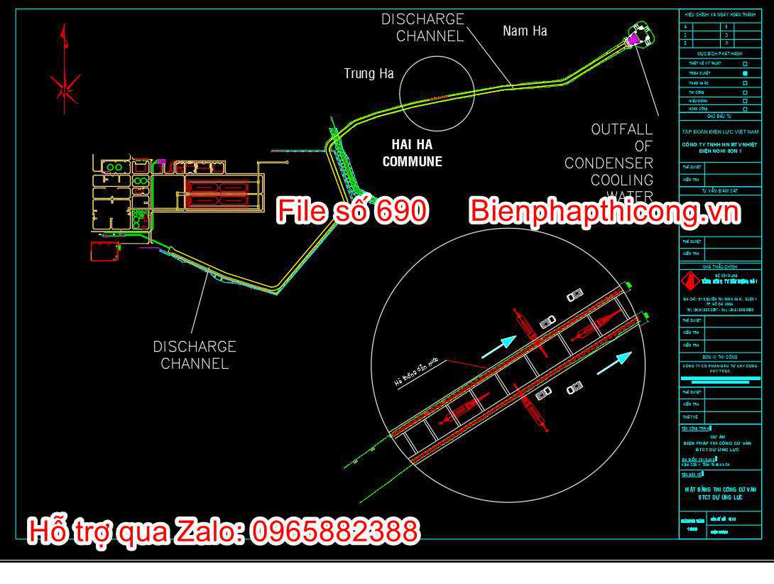 Mặt bằng bptc kênh thoát nước thải cad.