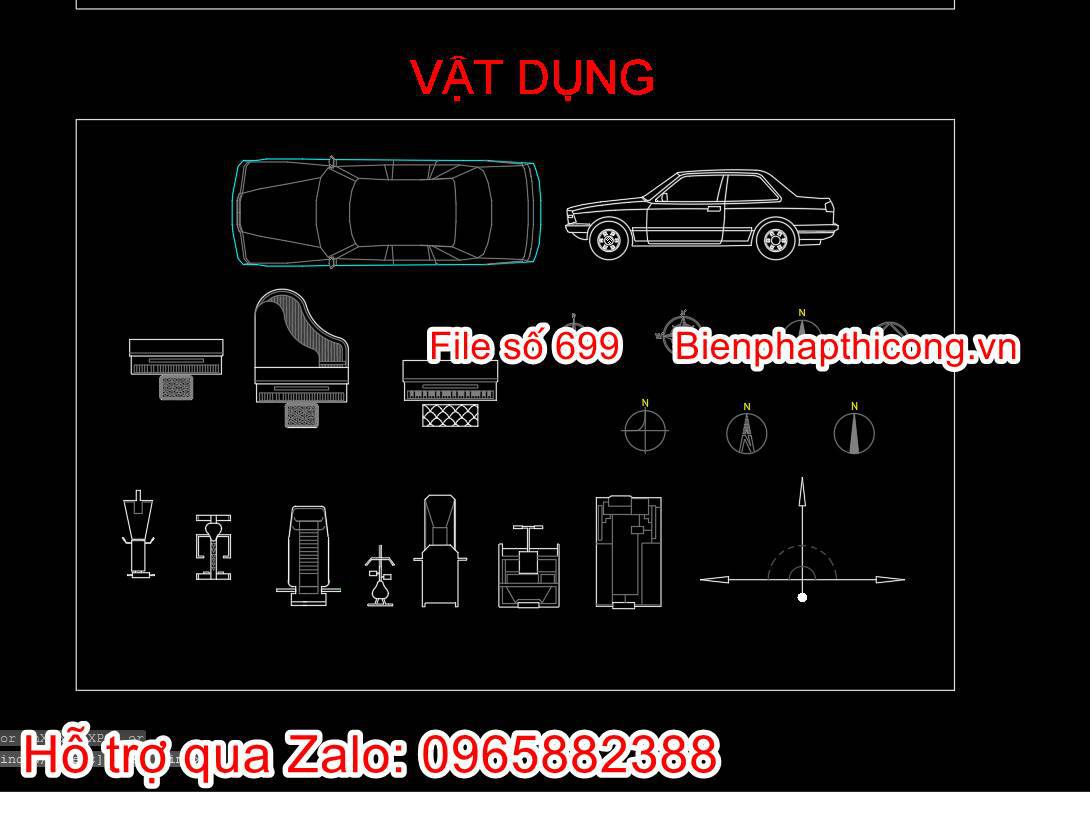 Mẫu block vật dụng trong nhà.