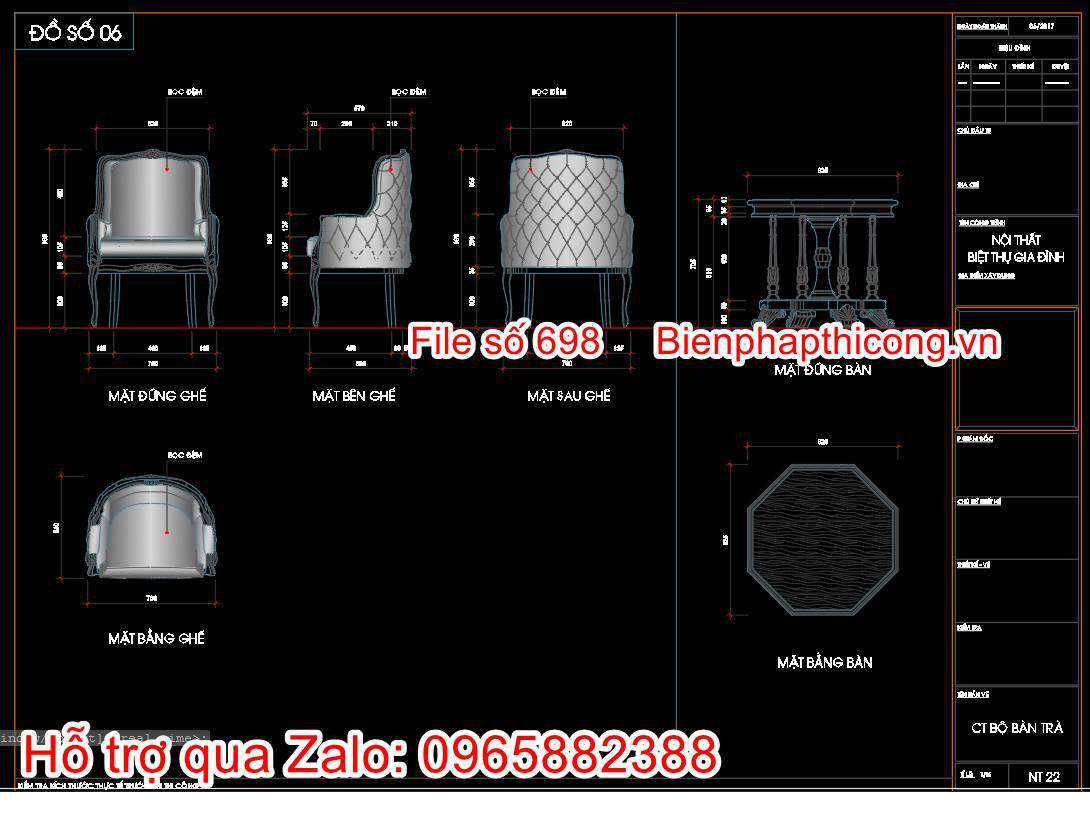 Tải bản vẽ ghế biệt thự tân cổ điển full