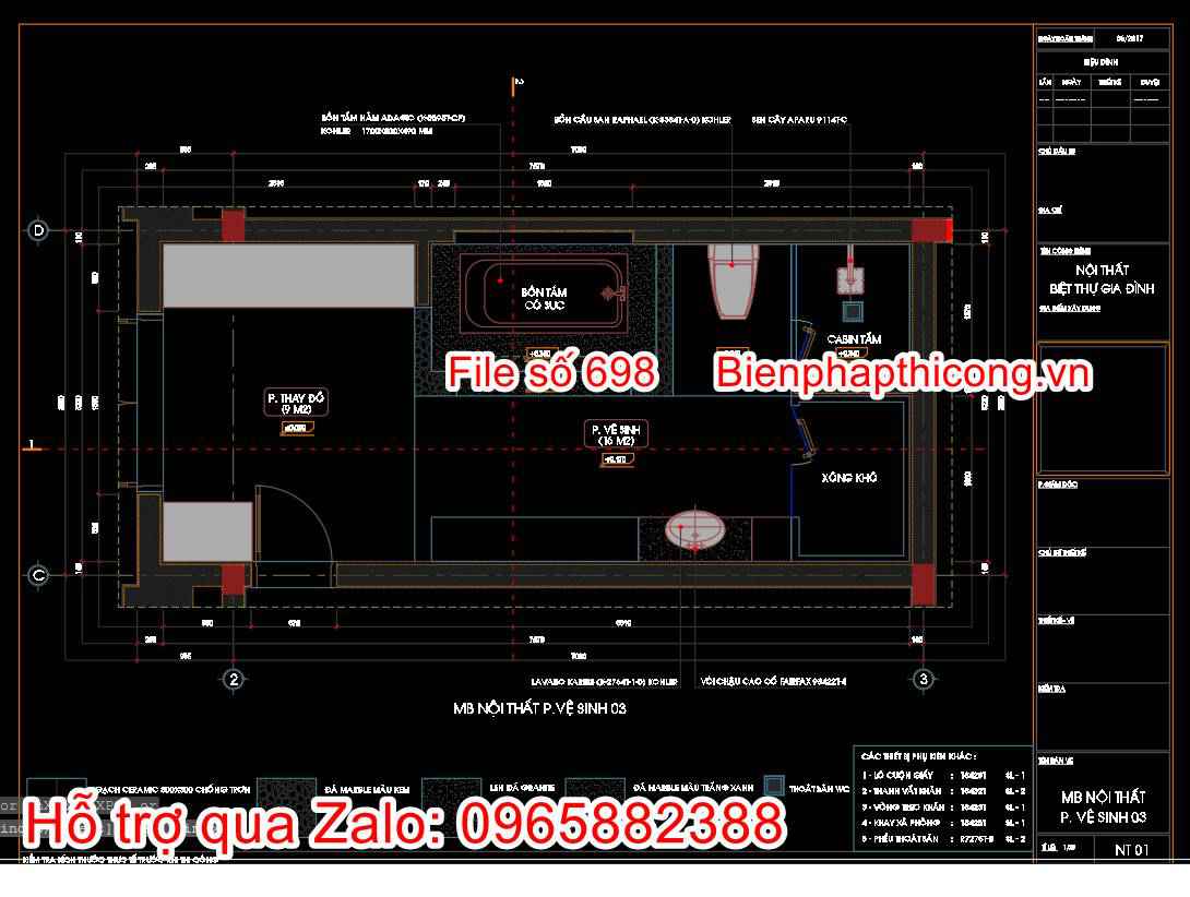 Bản vẽ thiết kế nhà vệ sinh tân cổ điển cad
