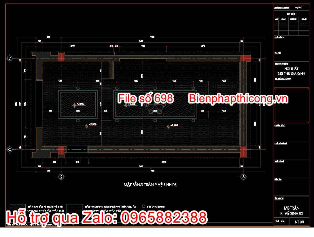 Bản vẽ trần vệ sinh tân cổ điển cad.