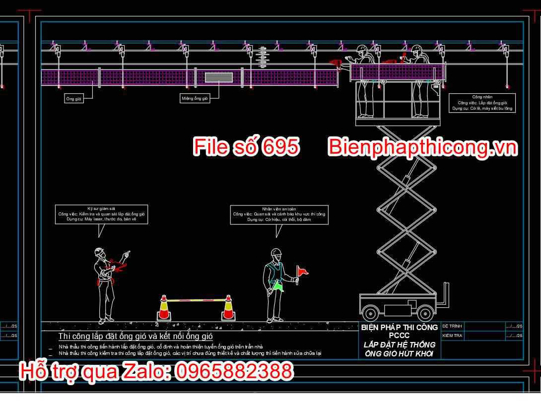 Bản vẽ bptc ống gió và lắp đặt ống gió.
