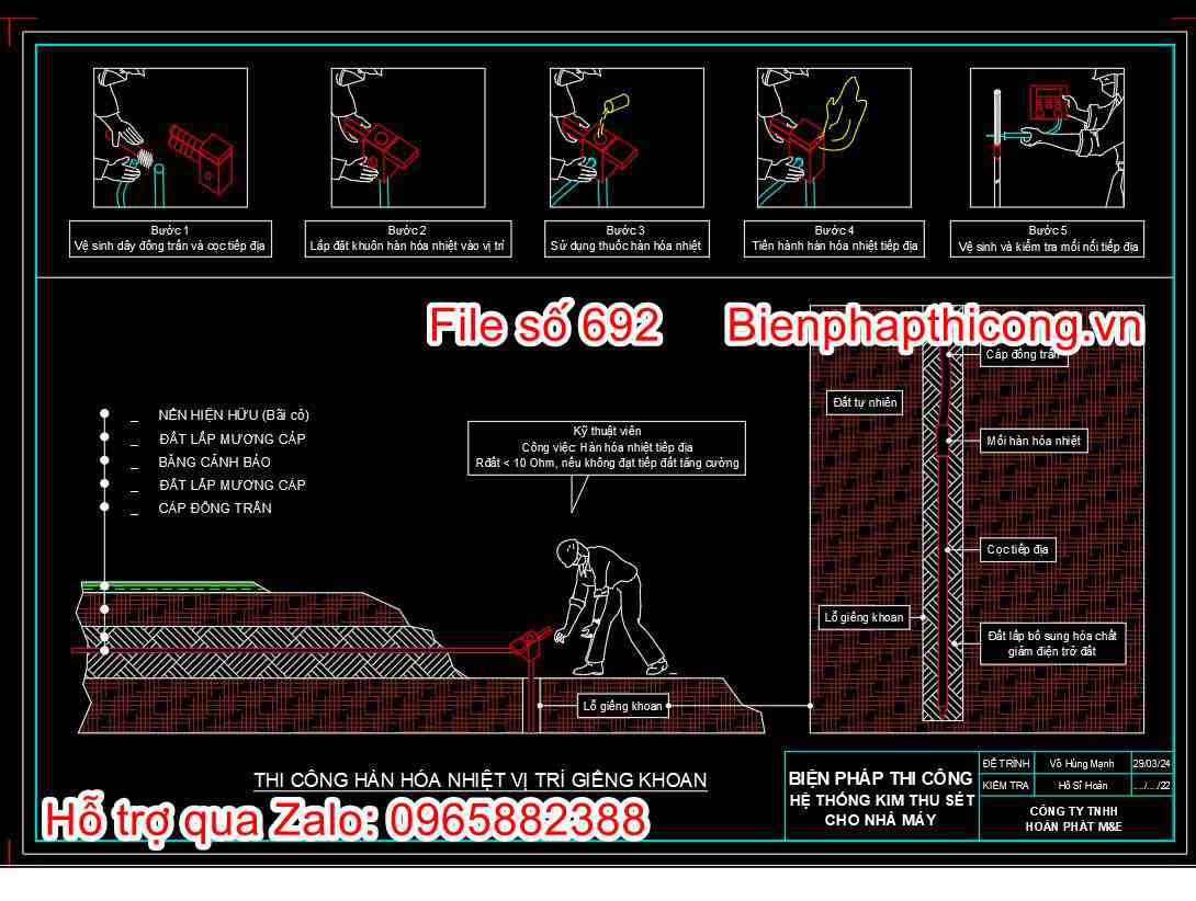 Biện pháp thi công hàn hóa nhiệt vị trí giếng khoan.