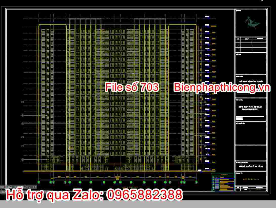 Mặt đứng công trình nhà 25 tầng văn phòng khách sạn