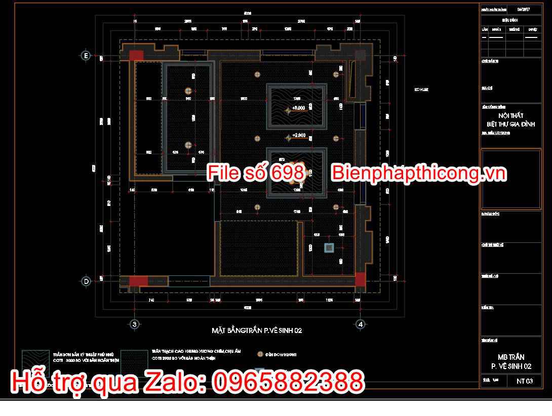 Bản vẽ mặt bằng trần nhà vệ sinh tân cổ điển cad.