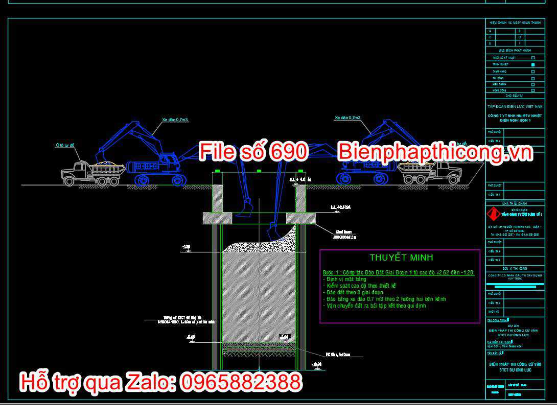 Bản vẽ bptc đào đất kênh thoát nước thải.