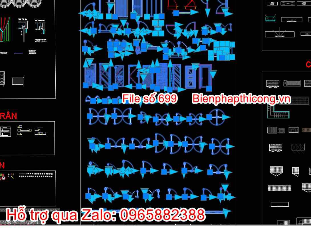 File mẫu thư viện block động cửa autocad hay.