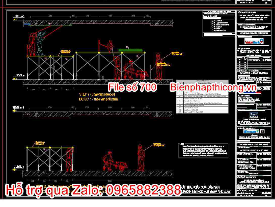 Hạ giàn giáo và dọn vệ sinh.