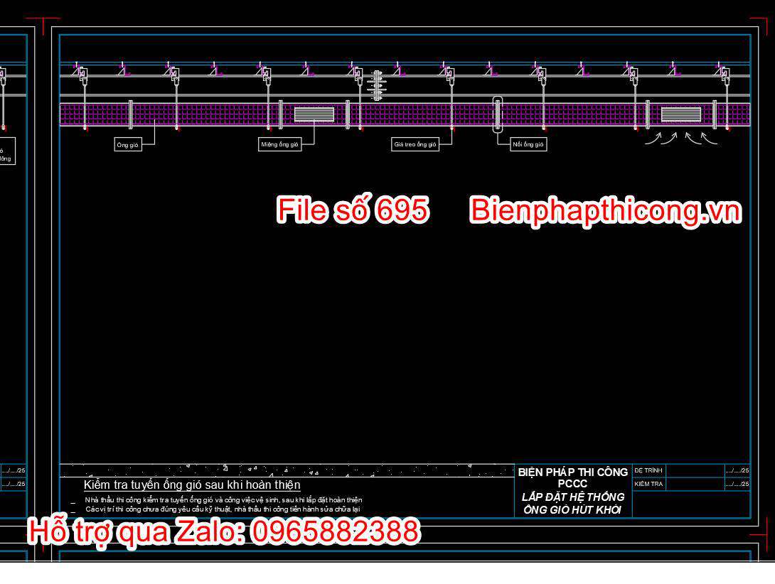 Kiểm tra tuyến ống gió sau khi hoàn thiện.