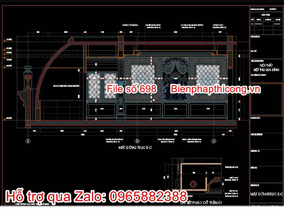 Hồ sơ bản vẽ thiết kế chi tiết tường vách phòng karaoke.