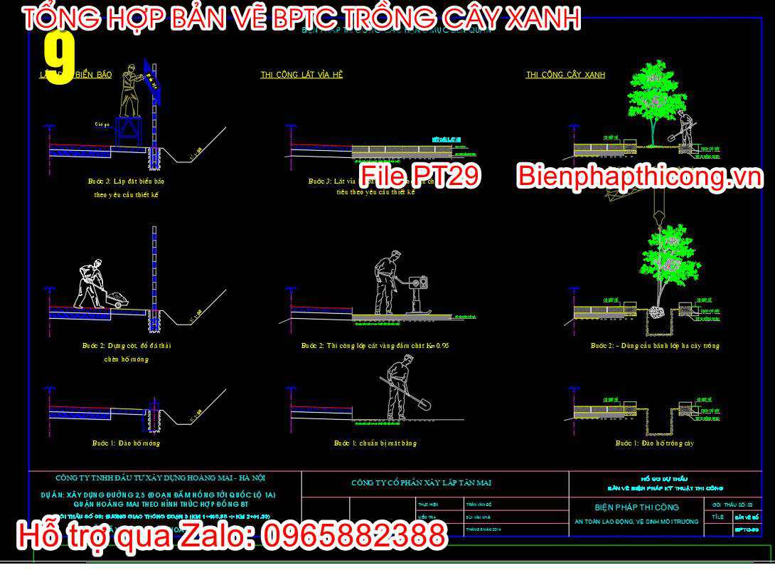 Cad biện pháp thi công trồng cây.