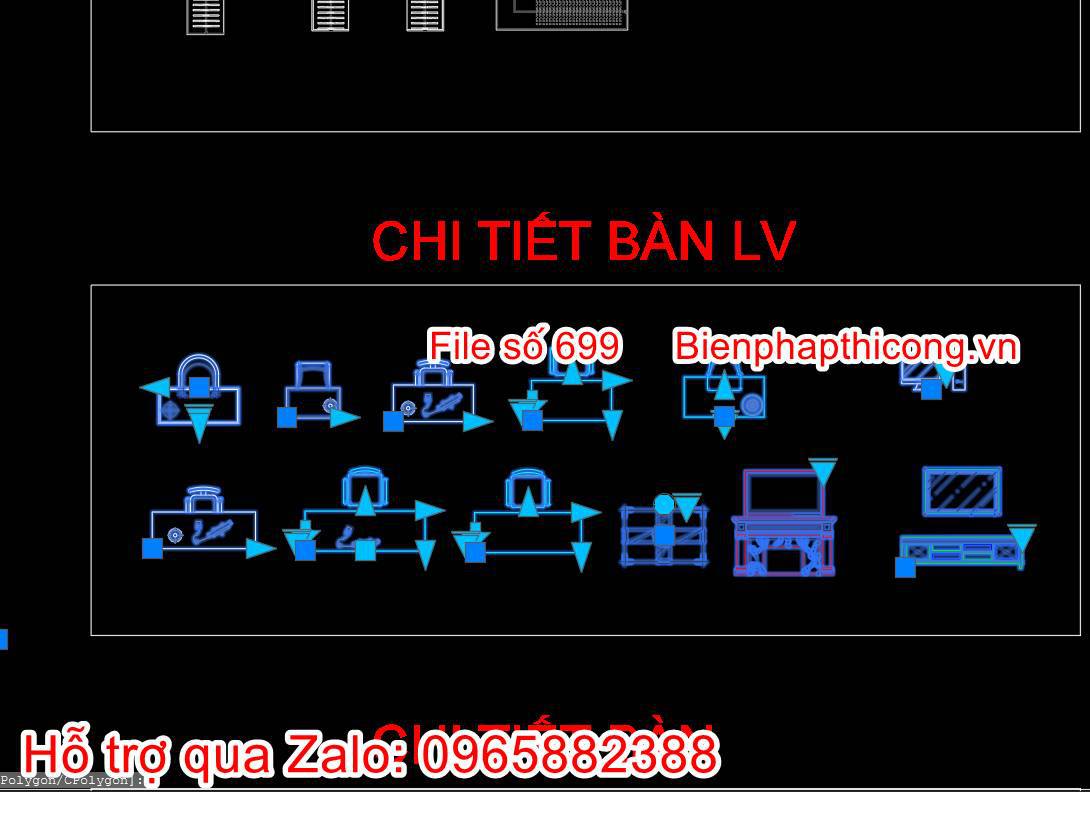 Tải mẫu block động cad bàn làm việc.