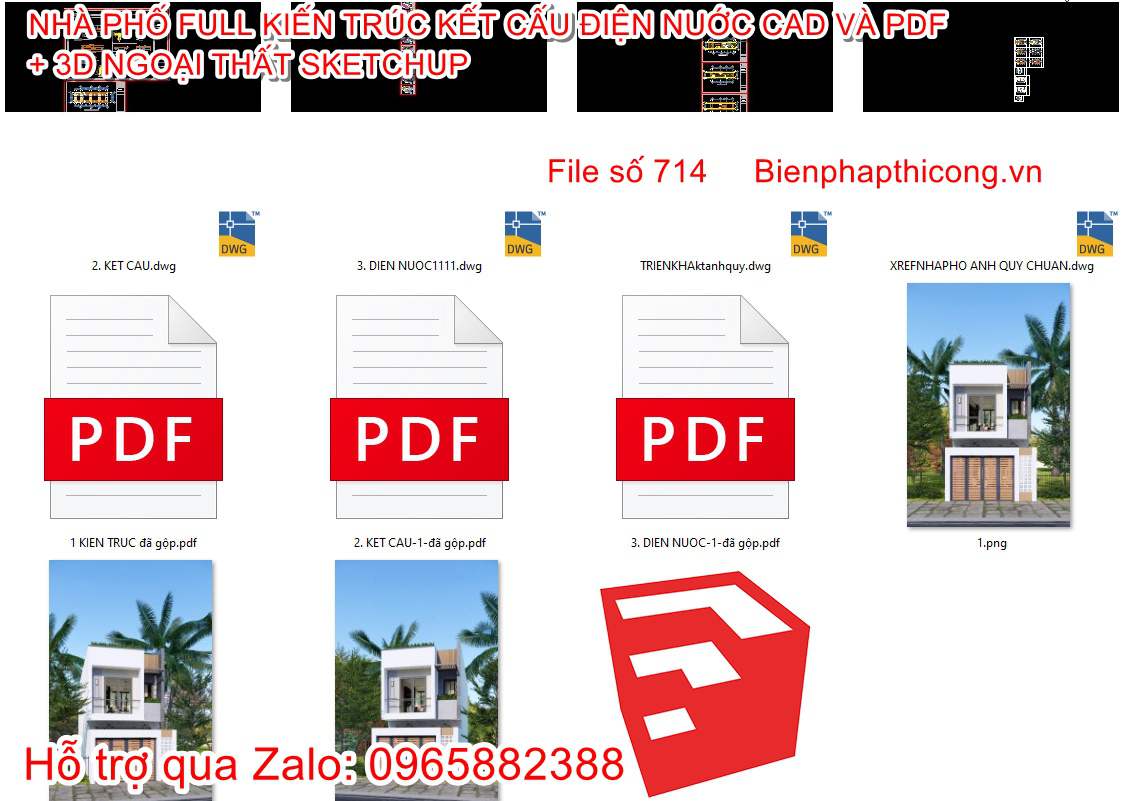 Download file thiết kế cad nhà 2 tầng 5m x 14m hiện đại.