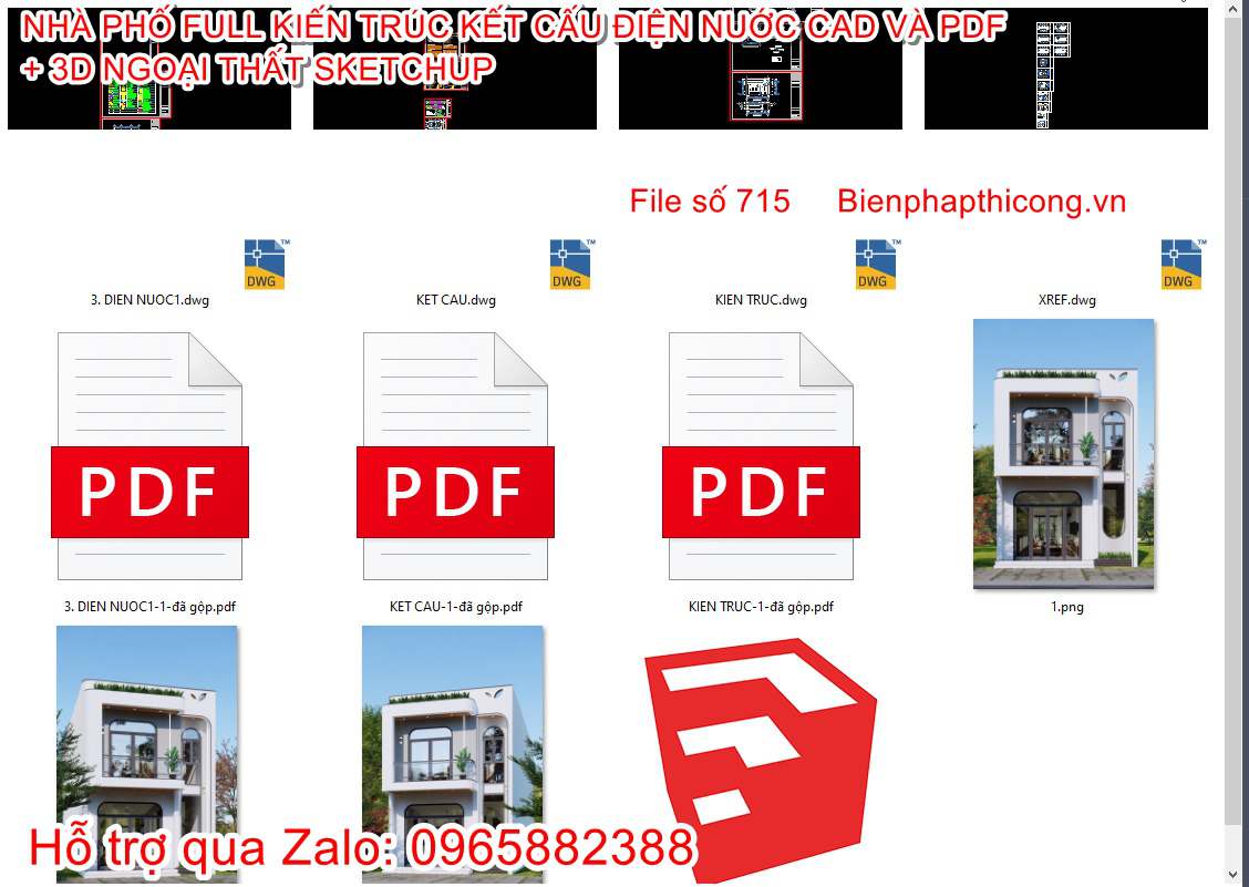 Tải hồ sơ thiết kế bản vẽ nhà phố 2 tầng 6m x 12m full cad