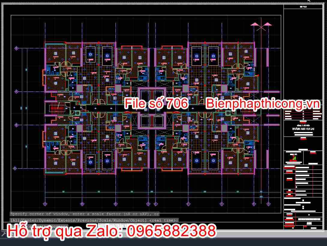 Bản vẽ mặt bằng chung cư cao cấp tầng điển hình.