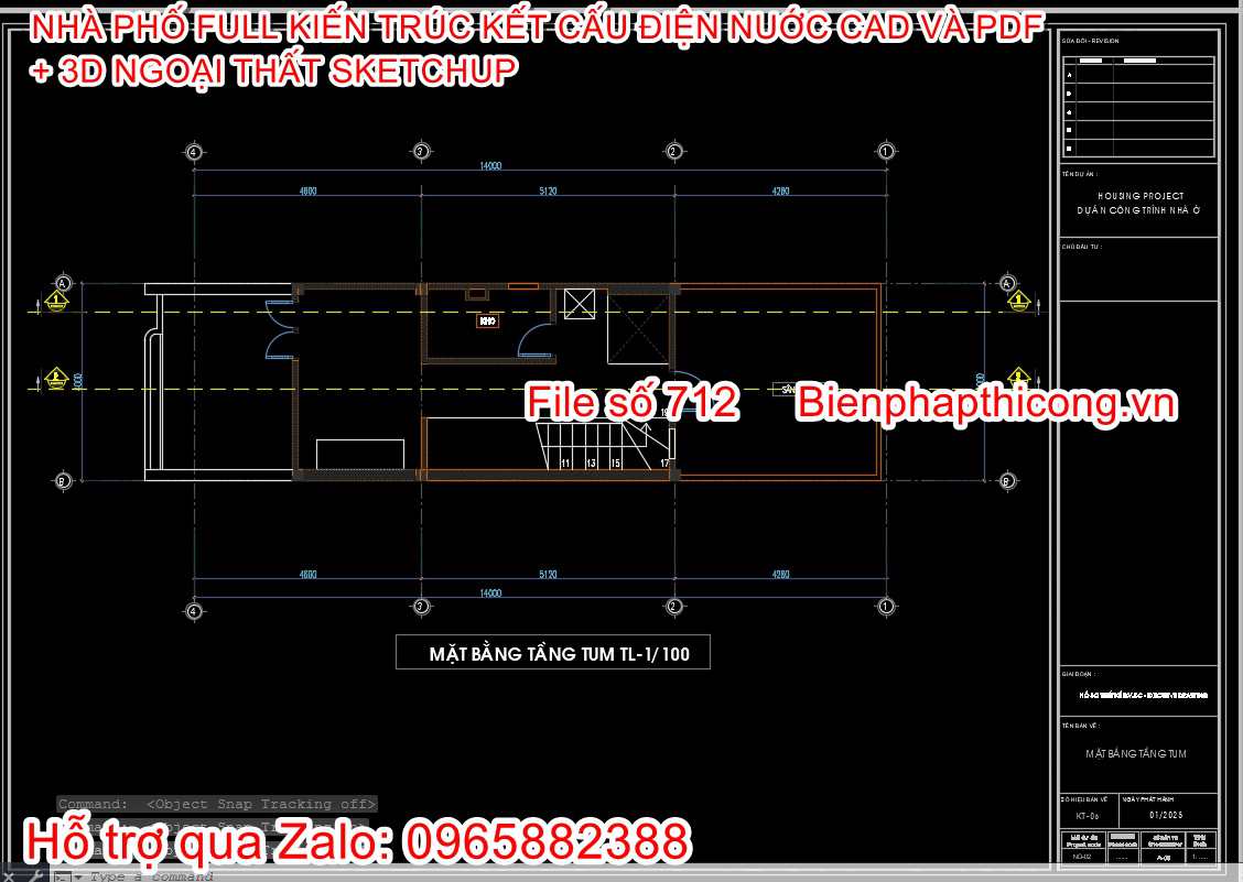 Bản vẽ nhà phố mặt tiền 4m x 14m 3 ngủ đẹp.