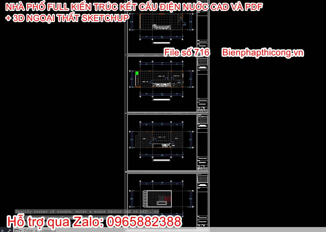 Tải bản vẽ nhà phố 3 tầng 65m2 3 phòng ngủ đẹp.