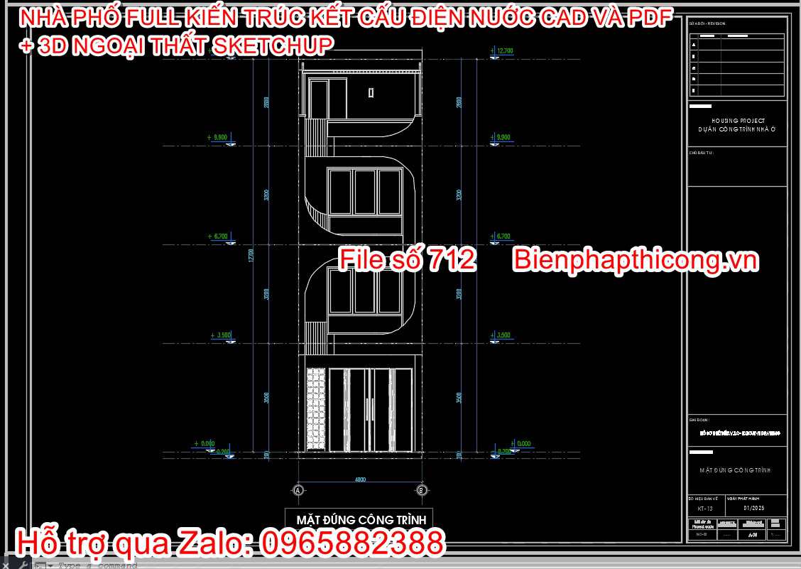Hstk nhà phố 4 tầng cad 4m x 14m