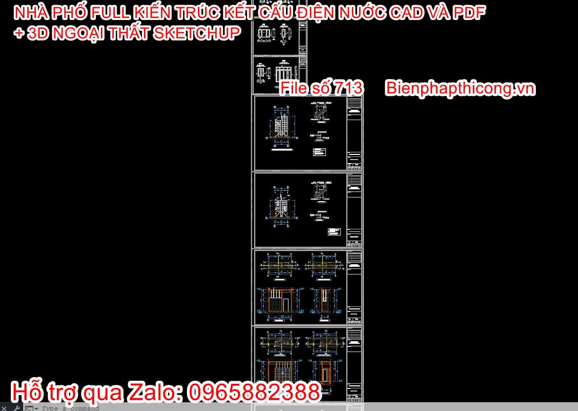 Bản vẽ thiết kế cầu thang và nhà vệ sinh.