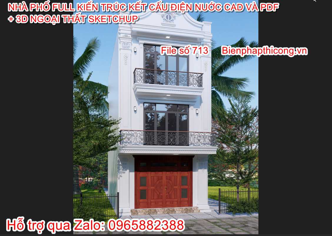 Thiết kế mặt tiền nhà phố 3 tầng rộng 6m đẹp.