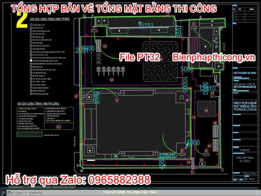 Tổng mặt bằng thi công bố trí lán trại.
