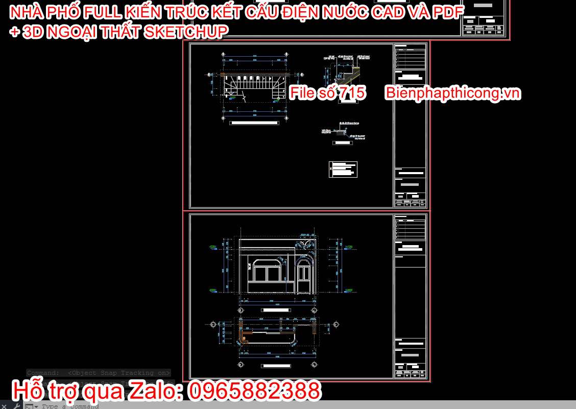 Bản vẽ nhà phố 2 tầng 70m2 cad.