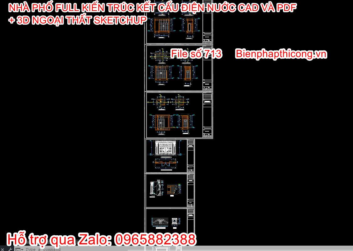 File thiết kế nhà phố 3 tầng tân cổ đẹp.