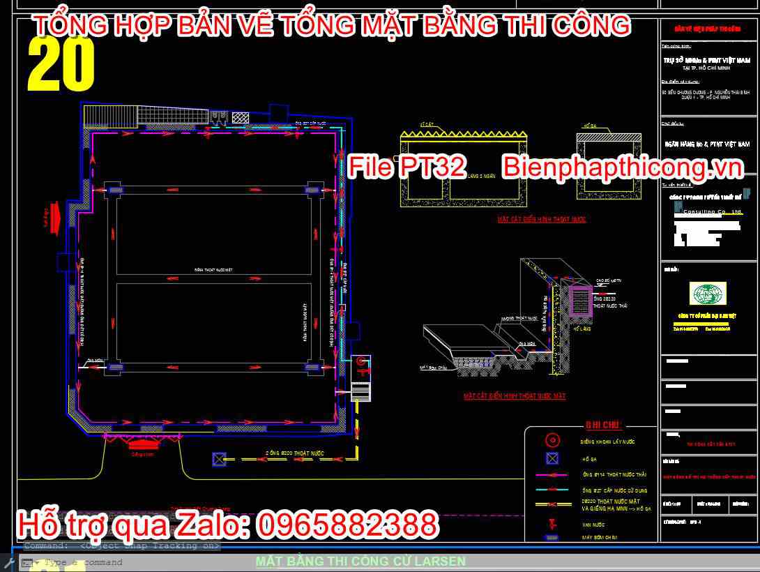 Mặt bằng bố trí hệ thống cấp thoát nước cad.