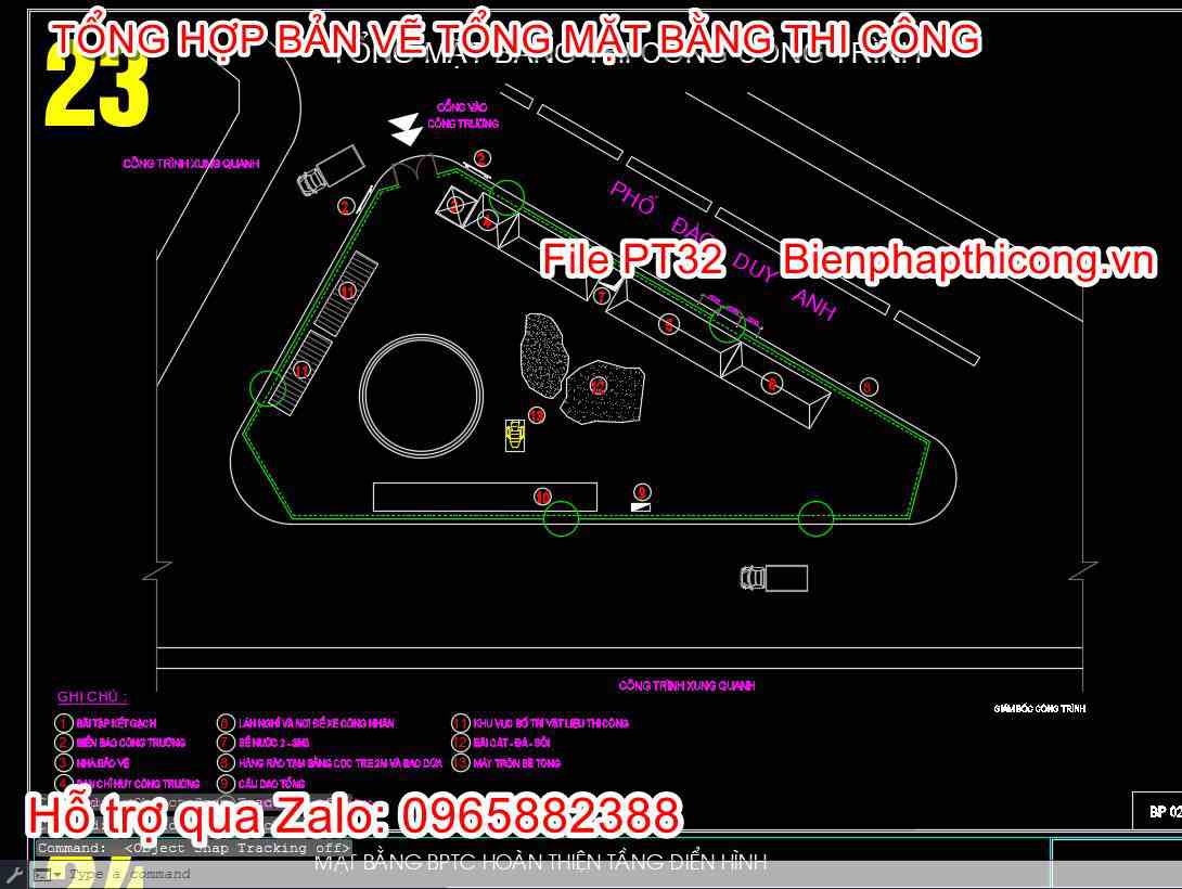 Bản vẽ mặt bằng thi công công trình.