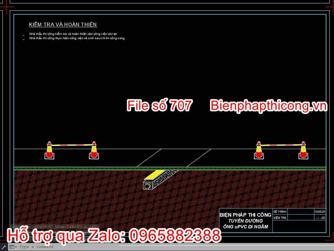 Tải bản vẽ bptc tuyến ống dùng cho cáp viễn thông cad.