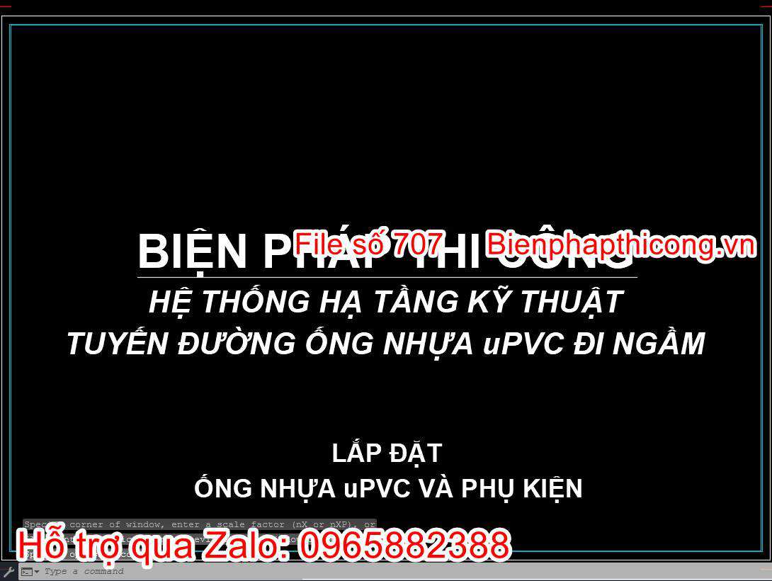 Download file cad bản vẽ biện pháp thi công ống uPVC cáp.