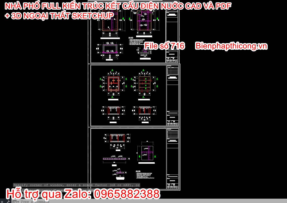 Bản vẽ thiết kế chi tiết bể phốt bể nước cad.