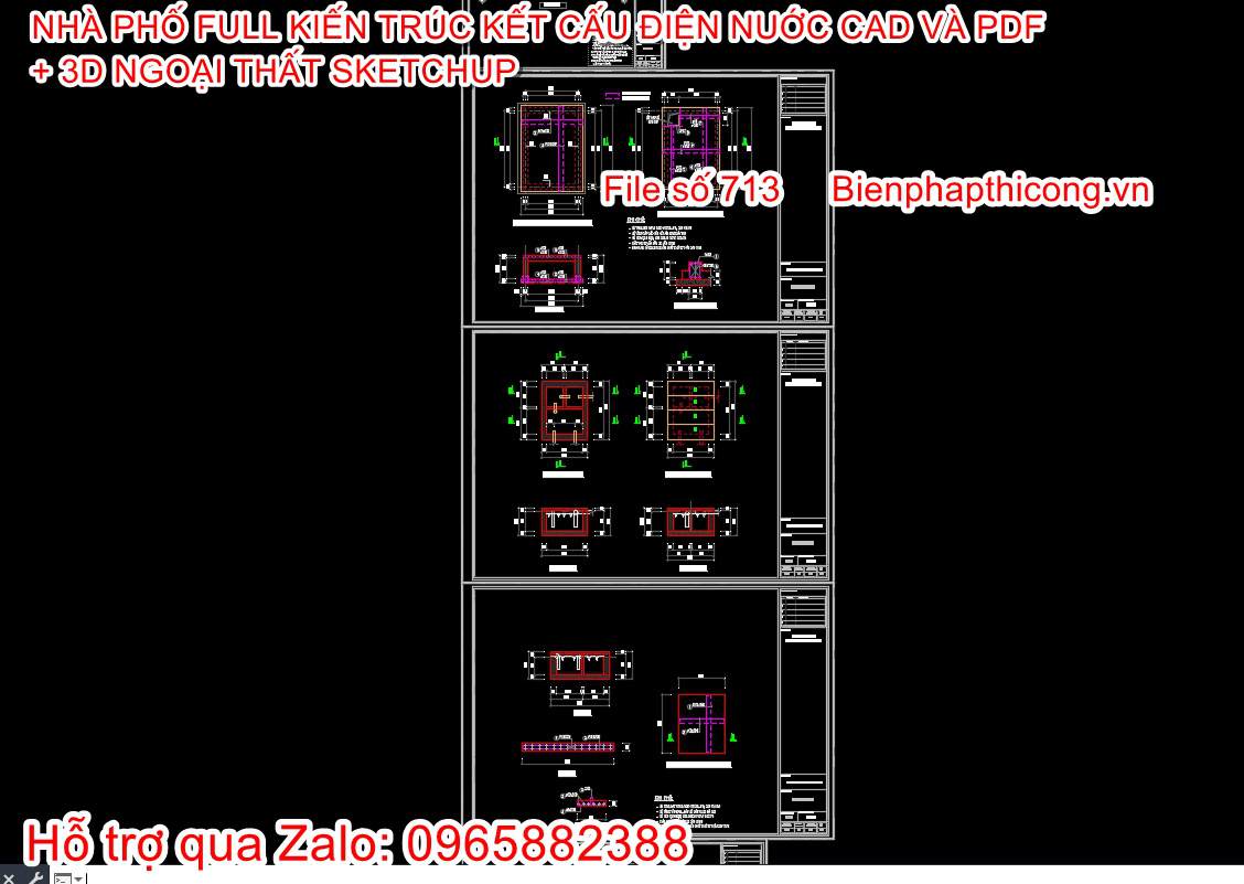 File thiết kế chi tiết bể nước bể phốt nhà phố.