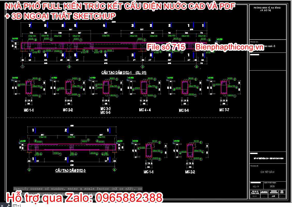 Bản vẽ chi tiết dầm sàn cad.