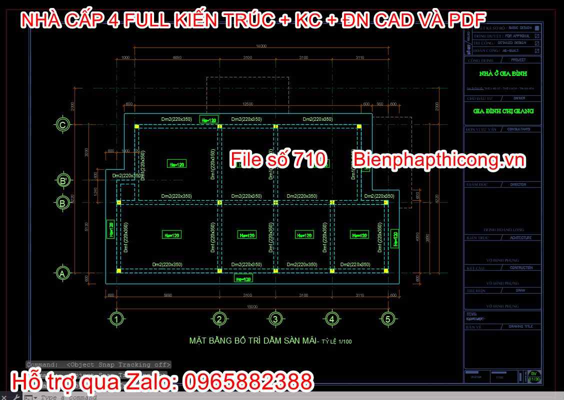 Bản vẽ bố trí kết cấu dầm sàn full.