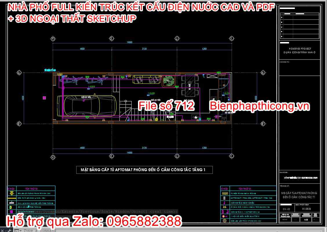 File thiết kế điện nước nhà phố 4 tầng hiện đại.