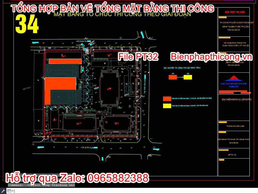Mặt bằng tổ chức thi công theo giai đoạn.