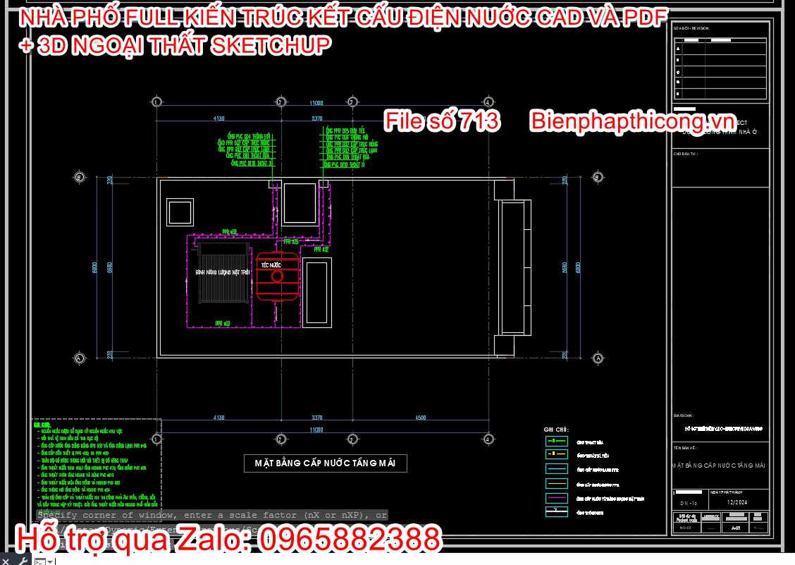 Hồ sơ thiết kế điện nước nhà phố 3 tầng cad đẹp.