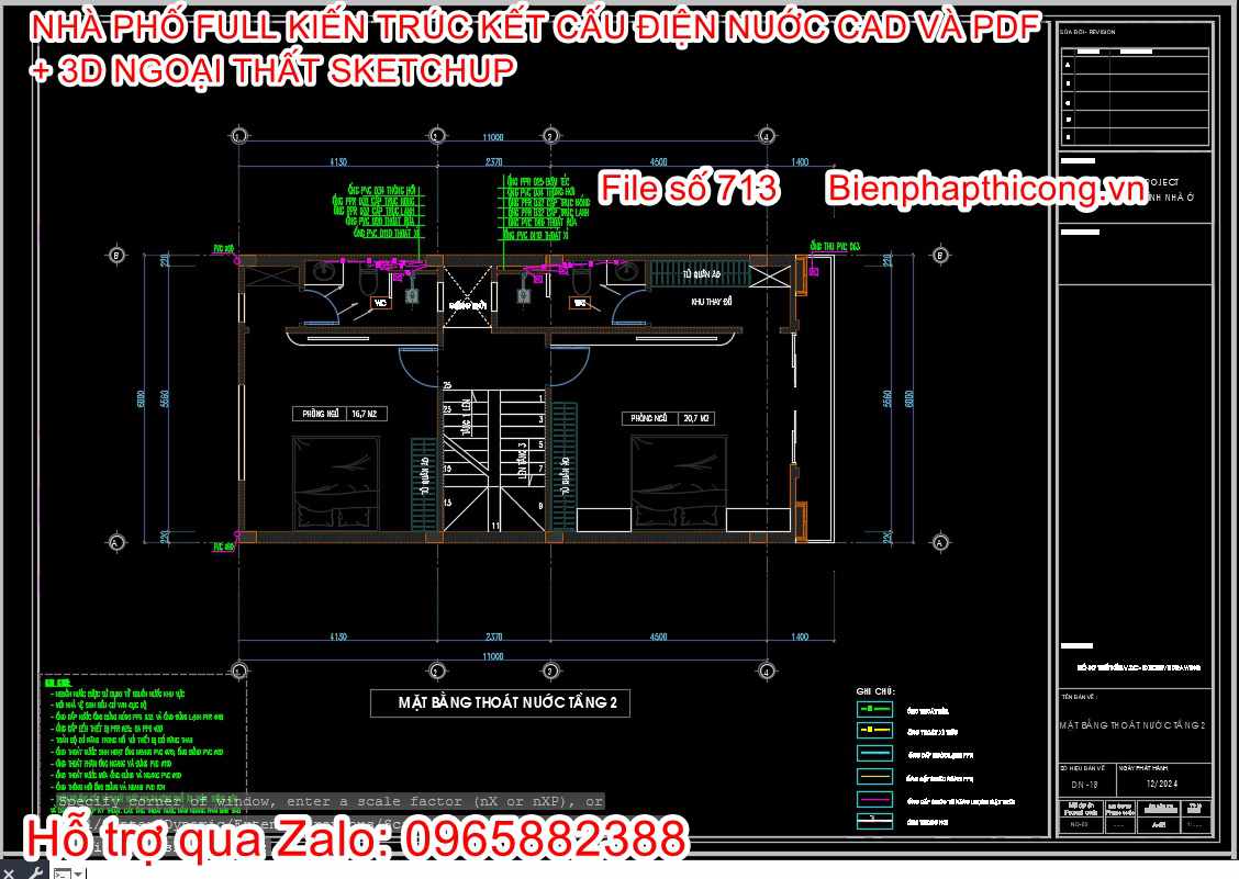Bản vẽ thiết kế cấp thoát nước đẹp.